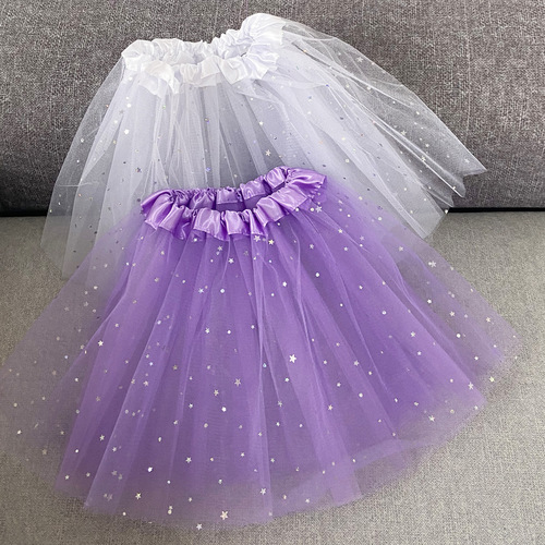 Children's stage performance costume props Cosplay skirt Children's Day tutu star skirt three-layer gauze skirt