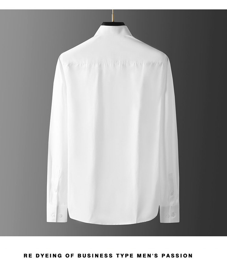 Áo sơ mi nam dài tay cổ bẻ chất liệu cotton cao cấp dáng rộng — Màu trắng chi tiết 7