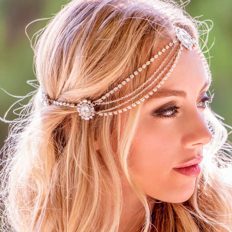 Rhinestone Hair Chain Head Jewelry For Elegant Versatile Styles_voghion.com