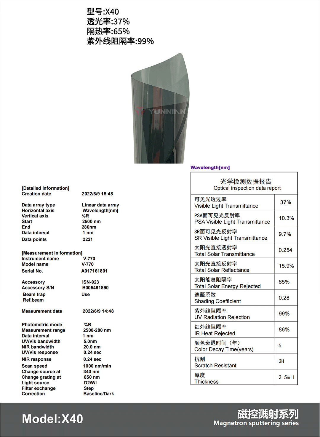 Automotive Solar Film Magnetic Control Sputter Double Silver Sun Protection and Heat Insulation Metal Magnetic Control Glass Film Factory Wholesale Cross-Border Direct Sales