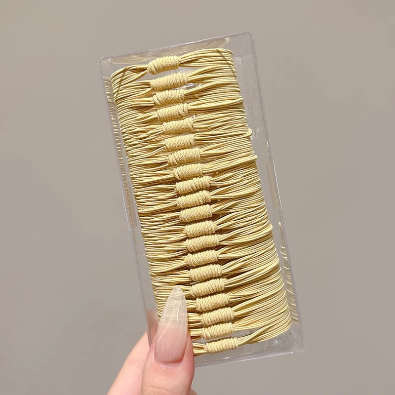 Simple cuerda de cabeza negra mujer sensación de alto nivel no estrangular cabello de alta elasticidad duradero atado cabello banda de goma cabello cubierta de cuero para niñas