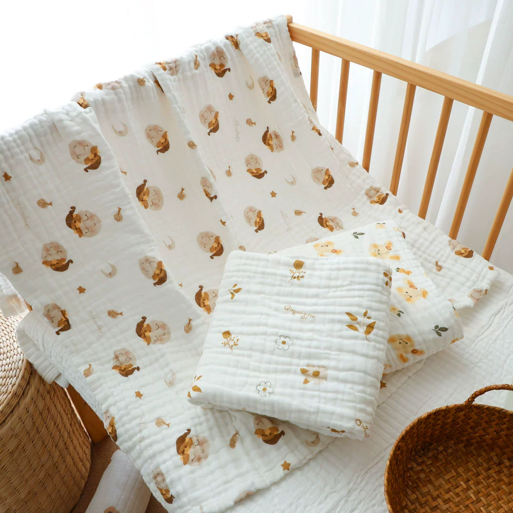 Заводская оптовая продажа детских банных полотенец минималистичный печатный Новорожденный полотенце для ванной впитывает воду мягкое и удобное хлопковое детское банное полотенце