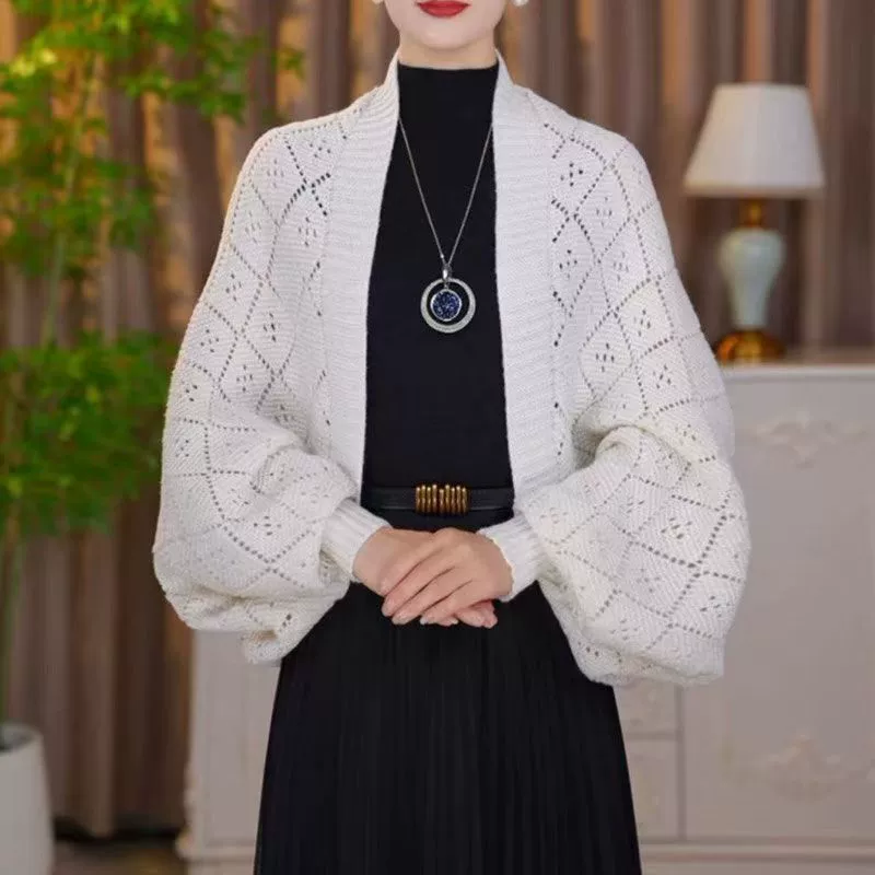 Демисезонное knitted Cloak, женский кардиган slim-fit с бриллиантовой вязкой, длина 145 см