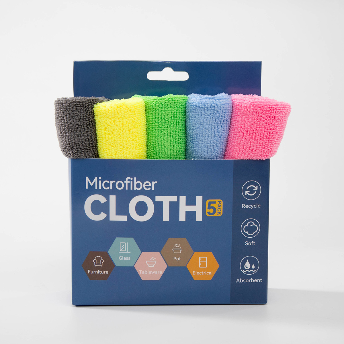 Caja transfronteriza 5 color toallas de limpieza de cocina de limpieza de microfibra absorción de agua toallas perezosas para limpiar la mesa para lavar el coche toallas de limpieza