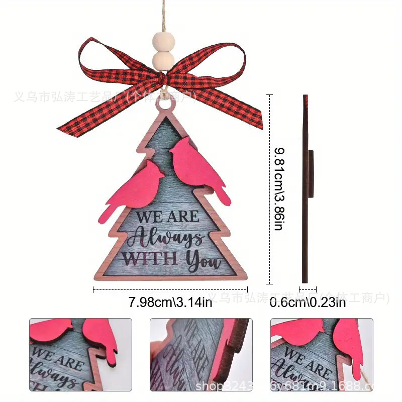 Decoración colgante 2026 nuevo mejor regalo de mudanza decoración de madera decoración para el hogar decoración del árbol de Navidad rojo