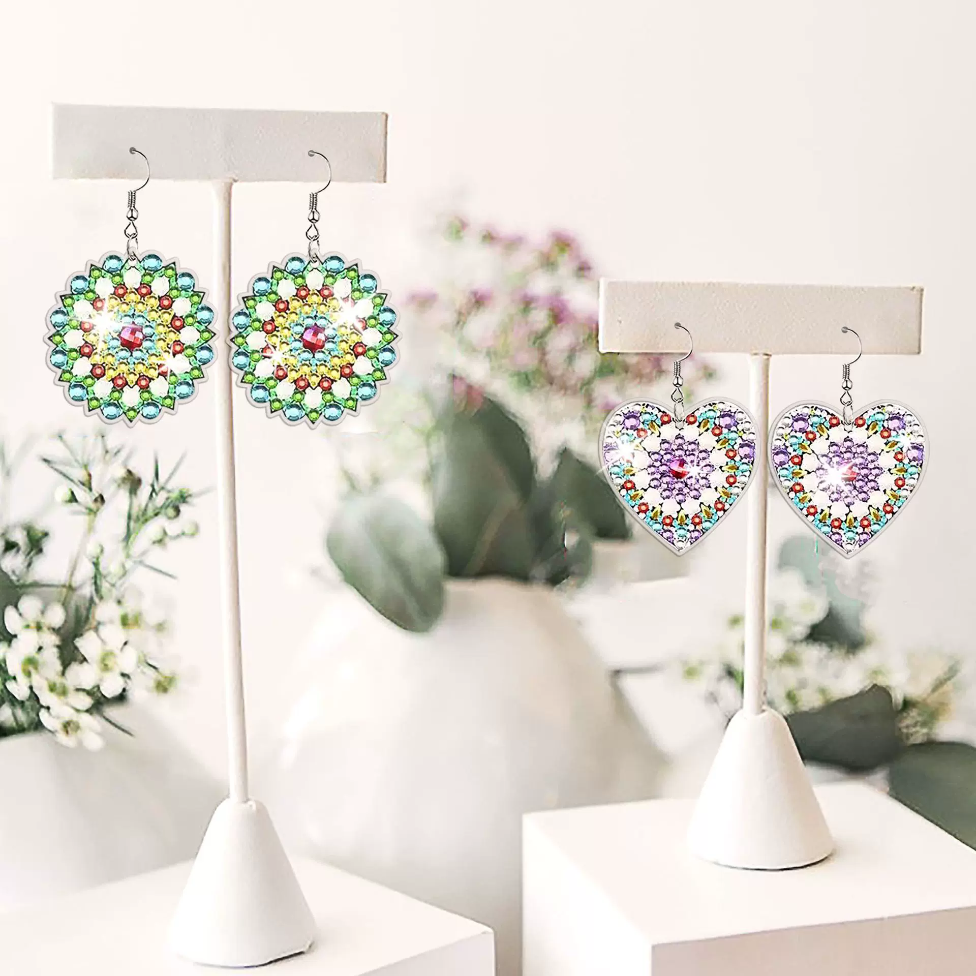 钻石画耳环周边 diy钻贴绣手工点钻亚克力耳环外贸曼陀罗爆款套装