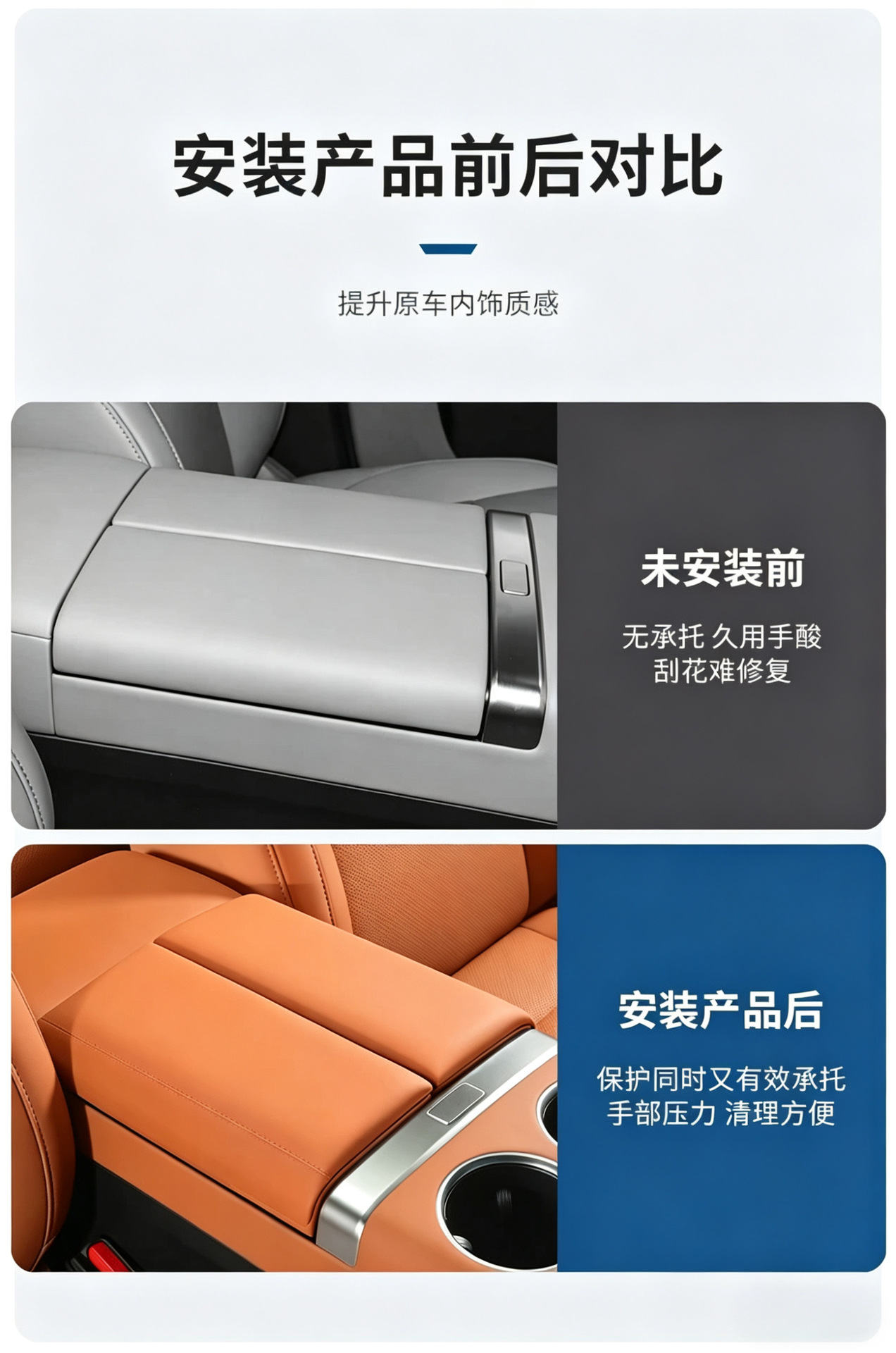 Specifically designed for the Ideal L6L7L8L9 central armrest box heightening pad cover, center console protective cover, decorative modification accessories