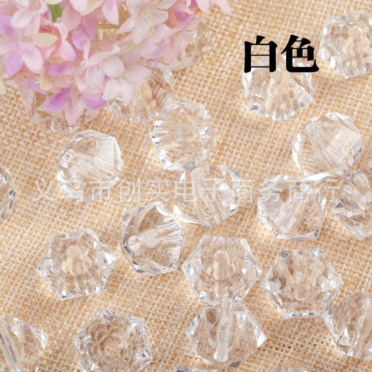 transparent white acrylic beads