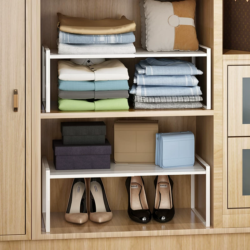  wardrobe layered partition storage artifact retractable cabinet storage rack clothing partition wardrobe partition bedroom donglong