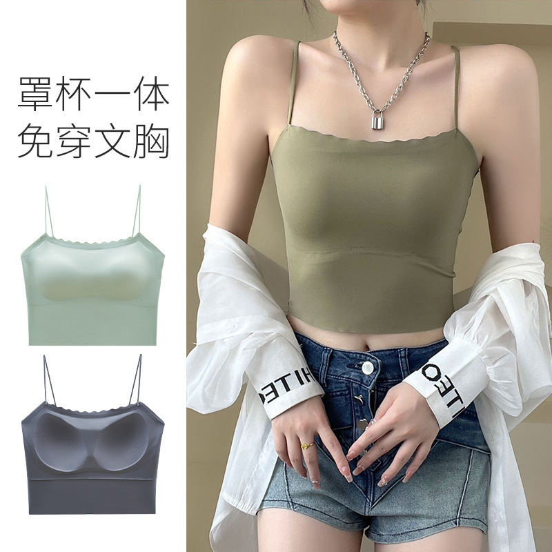 Wavy silk tube top