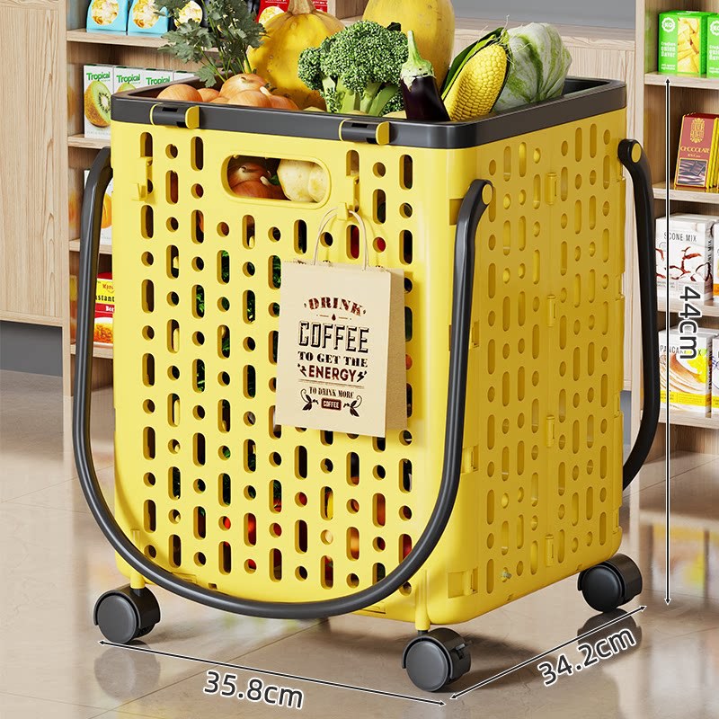 Carrito de Compras Plegable Portátil de PP de Alta Resistencia, Silencioso, para Hogar y Supermercado image 9