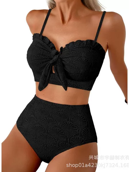 2026 European and American Foreign Trade High-Waisted Slimming Special Comfortable Fabric Swimsuit for Women, Sexy Multi-Color Cross-Border Bikini