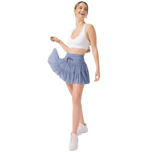 2025 Cross-border European and American Women's Fashion Semi-body Skirt, Non-revealing Spring New High-waist Belted Pleated Mini Skirt for Trendy Girls