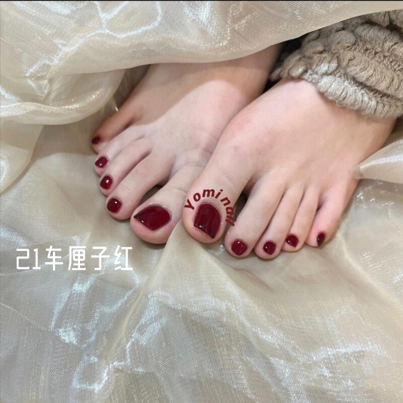 Summer Super White Bottle High-End Cherry Foot Nail Polish No-Bake, Non-Peelable, Long-Lasting, Non-Fading, Waterproof and Quick-Drying