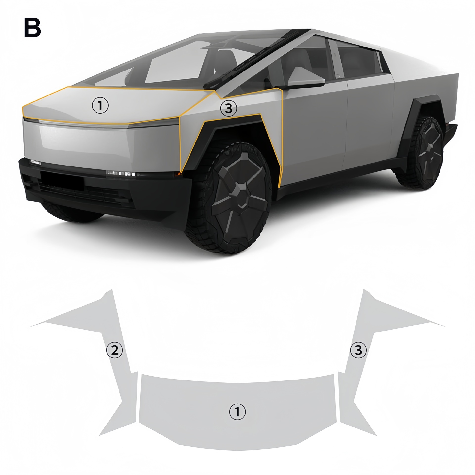 Cross-border Tesla pickup CybertruckTPU invisible car jacket full car paint mask protective film special car