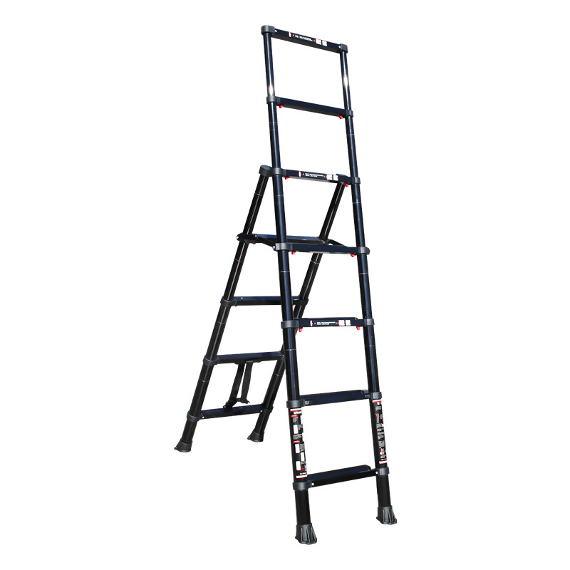 多功能铝合金伸缩梯子 家用人字梯加厚工程升降梯子 竹节梯折叠梯