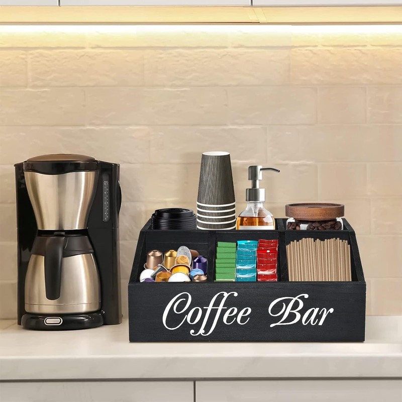 木製デスクトップコーヒー収納ボックス使い捨てカップ無垢材収納ボックスティーバーオフィスコーヒーショップ収納ボックス|undefined
