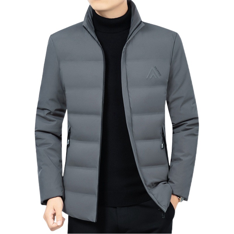 2024 invierno nuevo estilo chaqueta acolchada de algodón casual para hombres de mediana edad, chaqueta acolchada gruesa para papá, chaqueta acolchada cálida con cuello alto para hombres