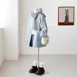 【落日海岸】中长款连帽纯色清新百搭韩系小个子羊毛大衣外套FS10