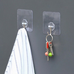 Traceless strong transparent hook Multifunctional punch-free load-bearing hook Large wholesale Self-adhesive stainless steel hook