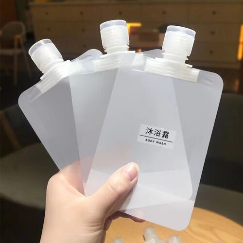 Portable travel skincare beauty liquid shampoo and shower gel travel packing bag 50ml transparent lotion pouch