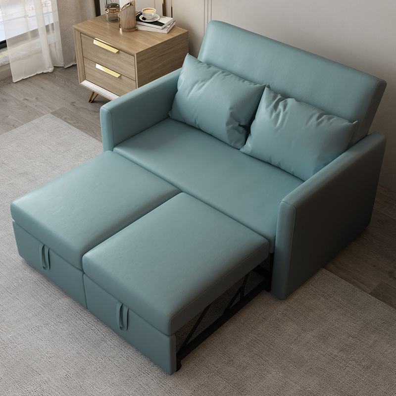 Sofá cama plegable doble doble multifuncional sala de estar pequeña casa de alquiler de tecnología económica tela sofá cama