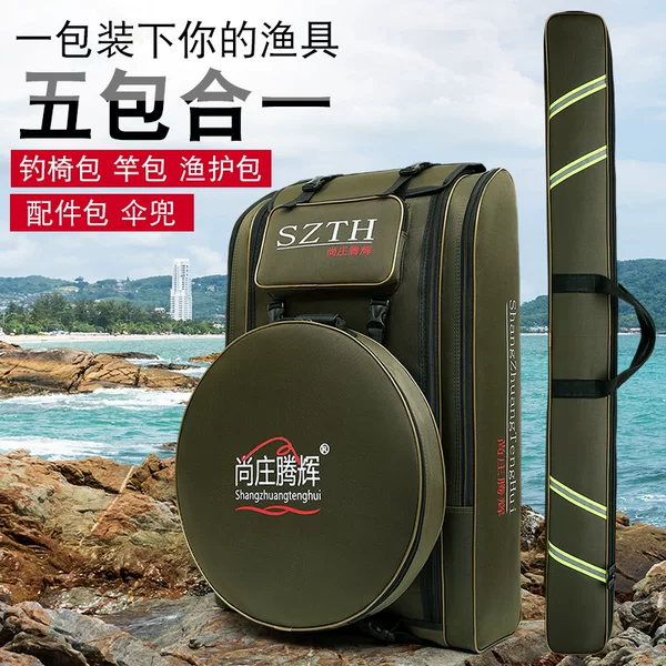 Shangzhuang Tenghui Fishing Chair Bag Fishing Big Backpack Fishing Tackle Shoulder Bag with Fish Protection Bag Fishing Rod Bag Fishing Tackle Fishing Rod Bag