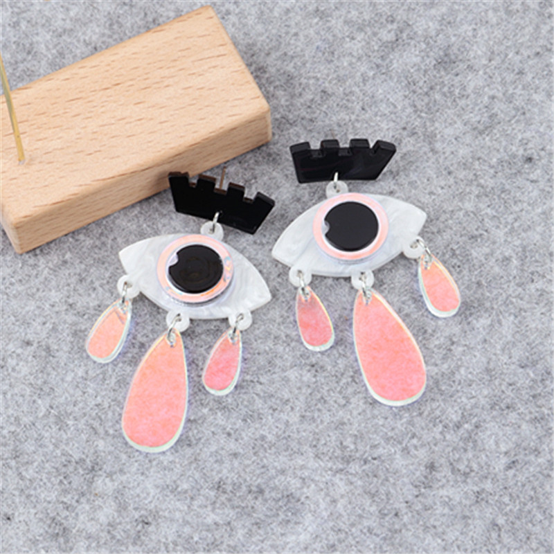 1 Pair Fashion Eye Arylic Patchwork Women's Drop Earrings display picture 1