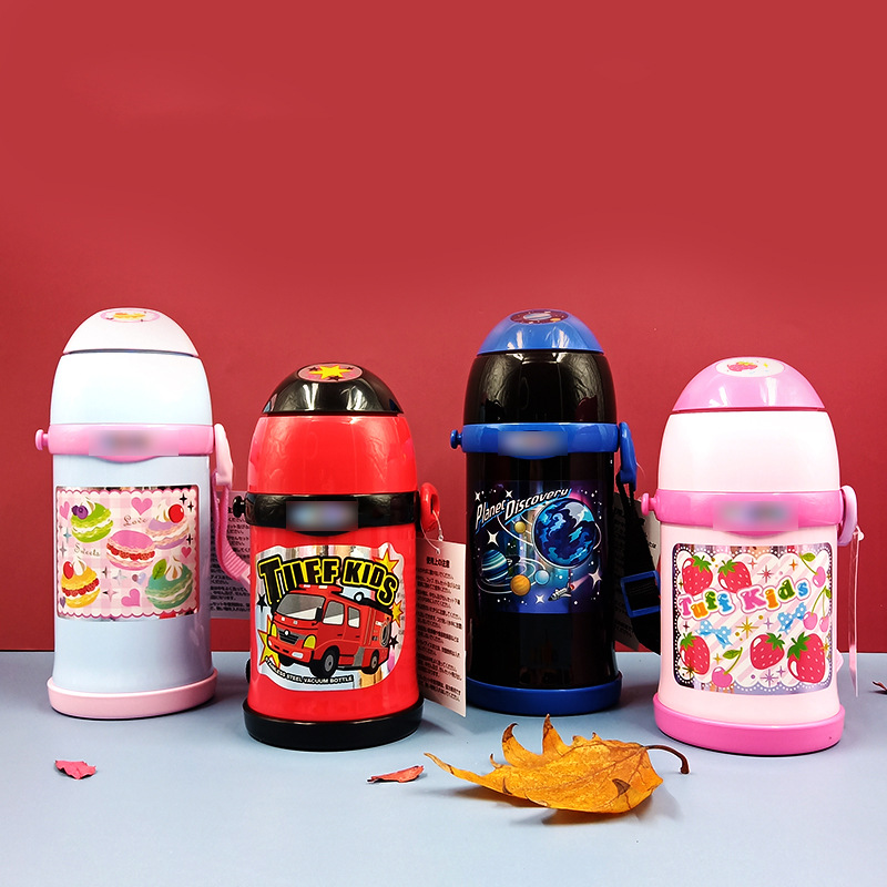 日本进口印象牌ZT45儿童保温杯吸管两用直饮水壶便携卡通水杯450m