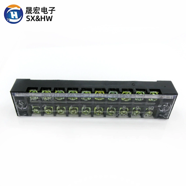 Клеммная колодка проводная TB1510, фиксированная, соединение из железа/меда, ряд 10-пин