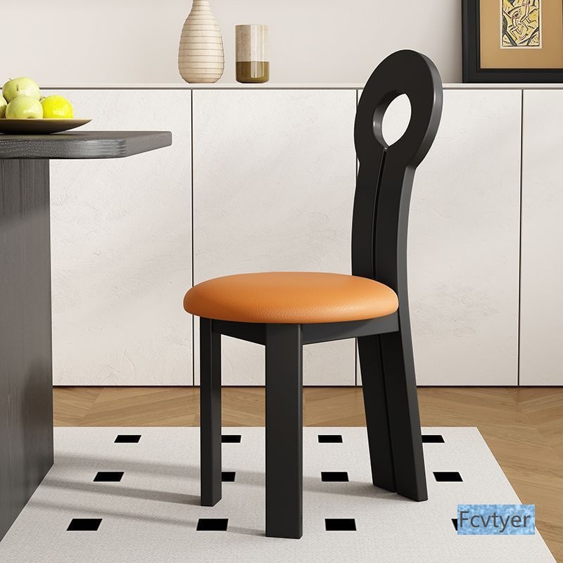 Singularity Chair Backrest French Makeup Nordic Medieval Simple Home Key Solid Wood Designer Retro Dining Chair Backrest