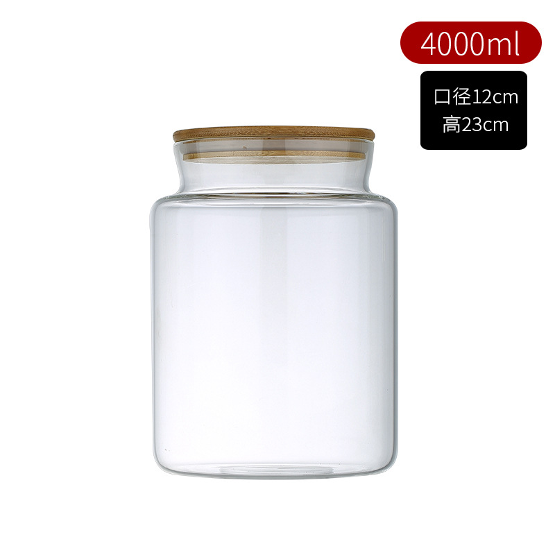 Frasco de almacenamiento de cáscara de mandarina de gran capacidad, frasco de té de vidrio de borosilicato alto, frasco de almacenamiento sellado de vidrio para el hogar para granos y cereales.