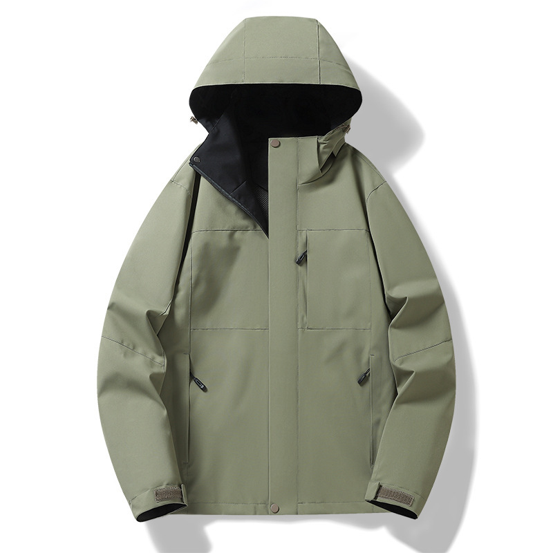 2024新款情侣连帽冲锋衣防风防春秋季新款户外运动外套支持印logo