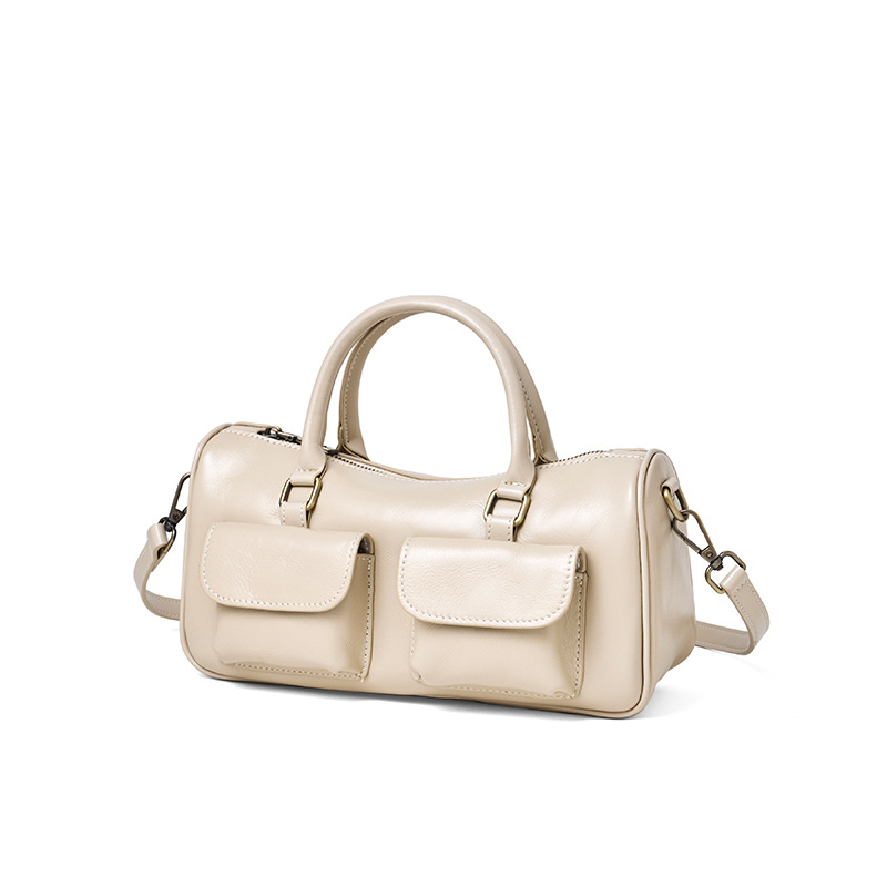 Women's Genuine Leather Handbag 2026 New Fashion Versatile Pillow Bag Simple Retro Commuter Shoulder Crossbody Bag - Thumbnail 7