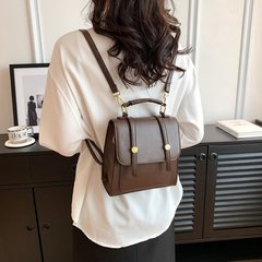 Retro texture casual versatile small bag female student class commuting backpack 2023 summer popular student bag
