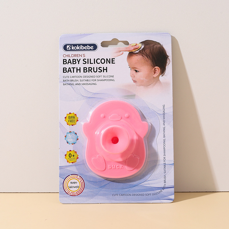 Cepillo para champú de silicona para bebés, baño para bebés, baño, limpieza, cepillo para masaje del cuero cabelludo, cepillo para champú para bebés