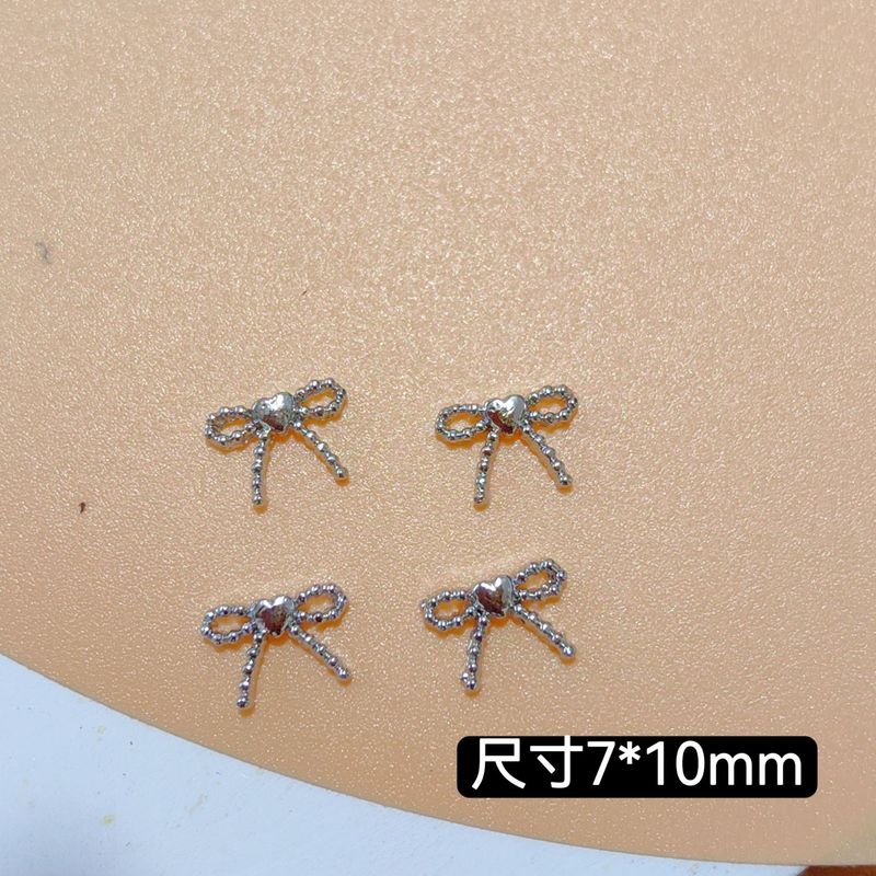 美甲法式蝴蝶结飘带饰品新款合金甜心百搭迷你桃心领结指甲装饰品|undefined
