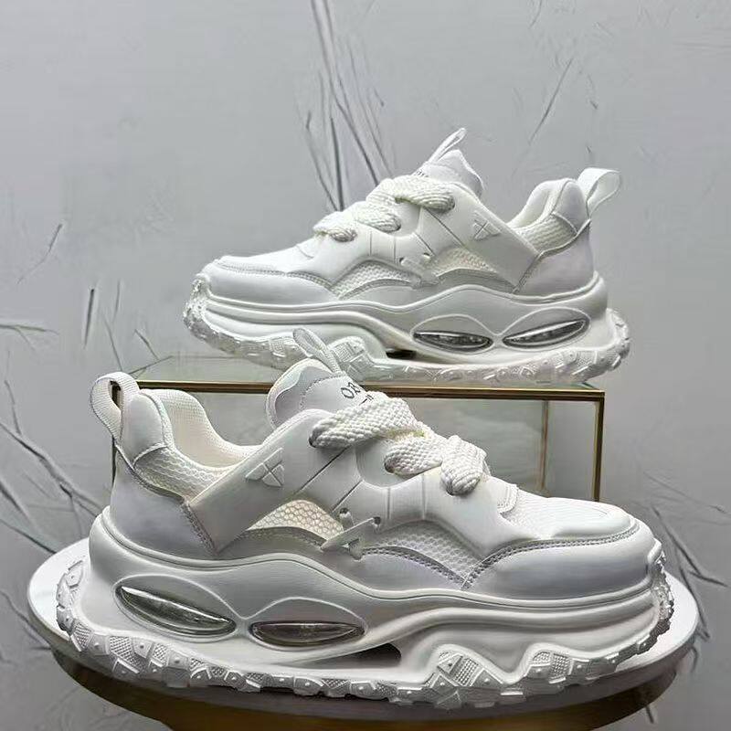 Giày thể thao nam lưới thoáng khí đế dày 3 cm kiểu sneaker năng động — YC512 màu trắng, YC512 màu đen chi tiết 4