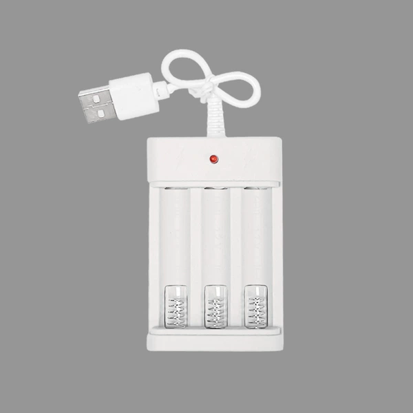 3 slot and line usb white