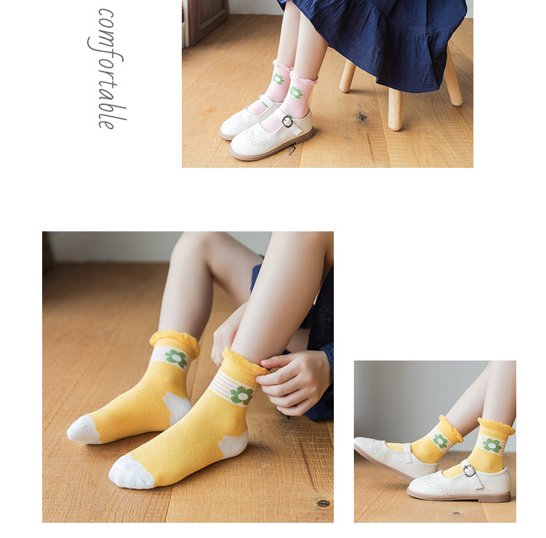 Children's Lace Fruit Color Combed Cotton Tube Socks 5 Pairs Wholesale Nihaojewelry display picture 3