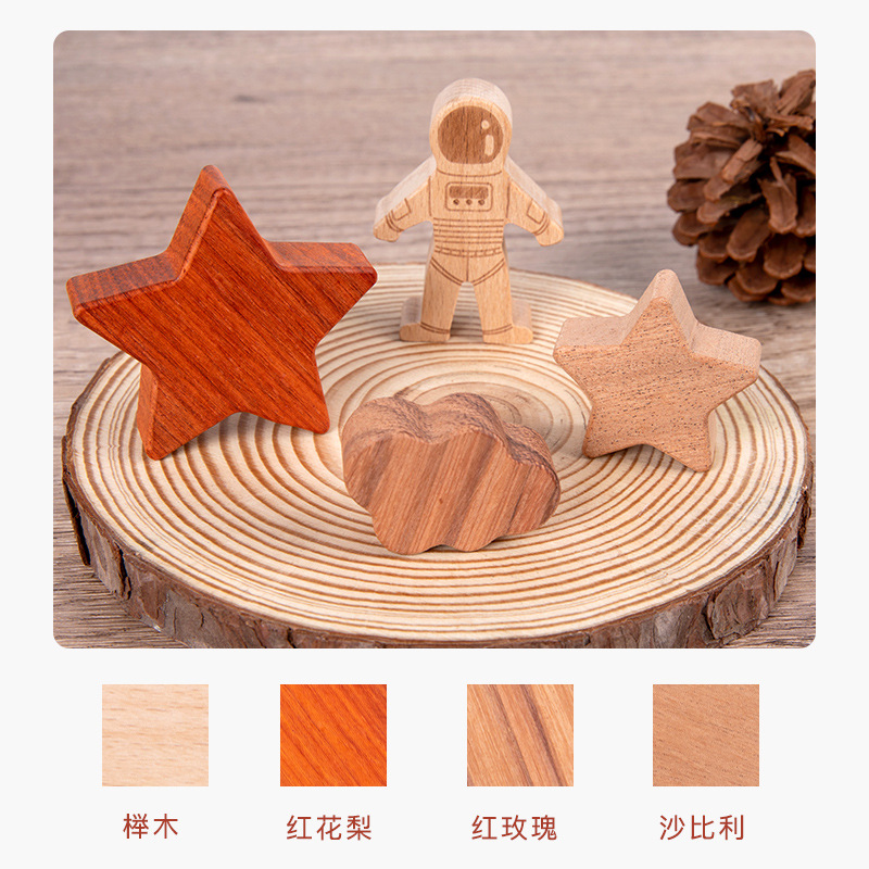 Los niños de madera montessori pensamiento educativo educación temprana padre-hijo montaje interactivo juguete de madera espacio luna equilibrio bloques de construcción