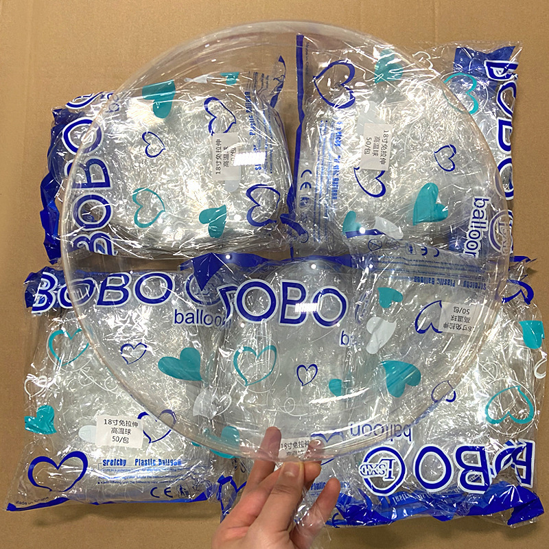 Transparent Stretch-Free Bobo Balloons 10inch 18inch 24inch 36inch Helium Floating Balloons for Wedding and Birthday Decorations