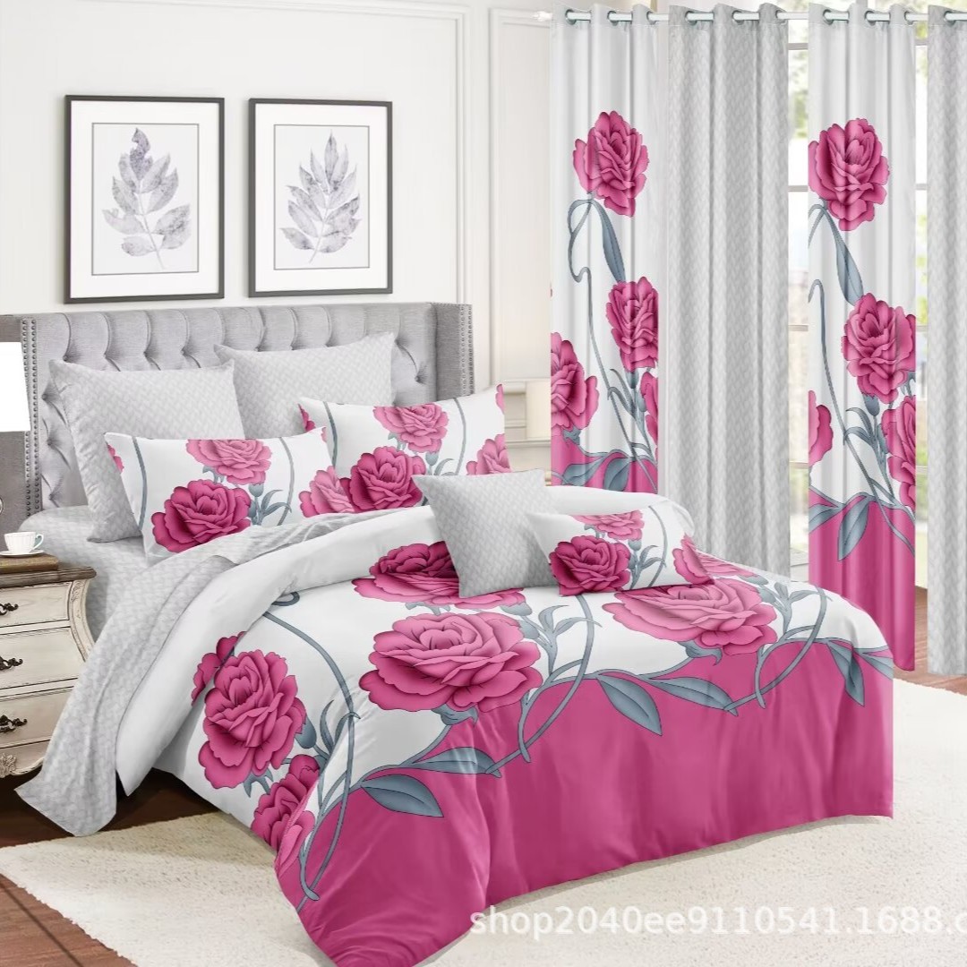 Ropa de cama de cuatro piezas con impresión transfronteriza, ropa de cama de tres piezas, funda de edredón, funda de edredón de primavera y verano infantil, venta al por mayor