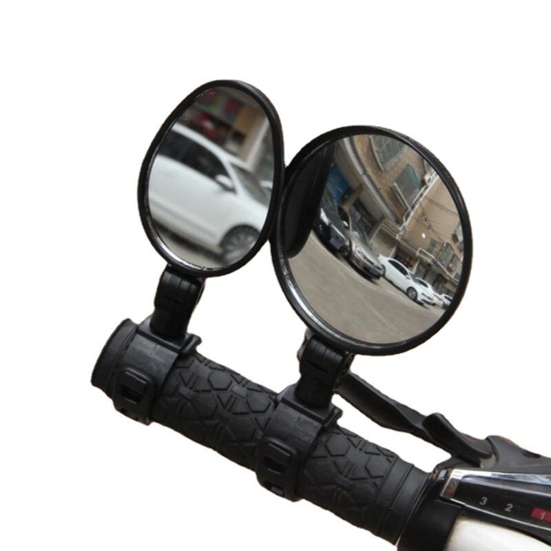 360-degree Bicycle Rearview Mirror wide-angle convex mirror Bicycle Electric Vehicle Large View silicone handle reflector accessories