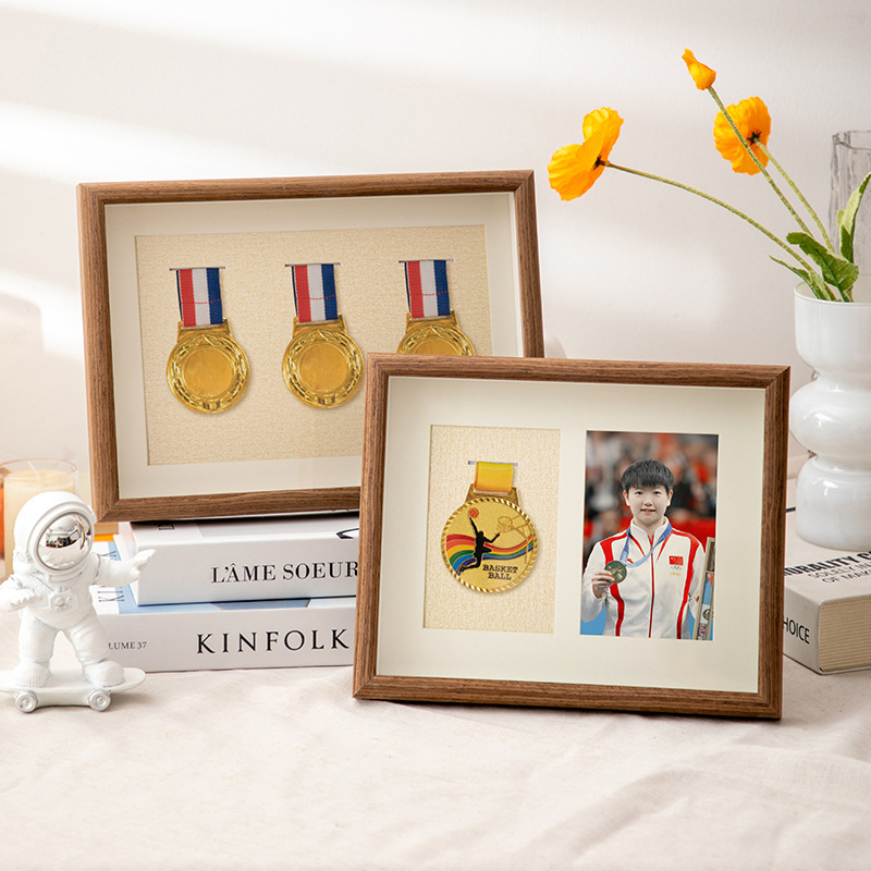 Medal Photo Frame Storage Box Marathon Plaque Decoration Wooden Picture Frame Hollow Honor Medal Display Stand Wholesale Medal Photo Frame Storage Box Marathon Plaque Decoration Wooden Picture Frame Hollow Honor Medal Display Stand Wholesale