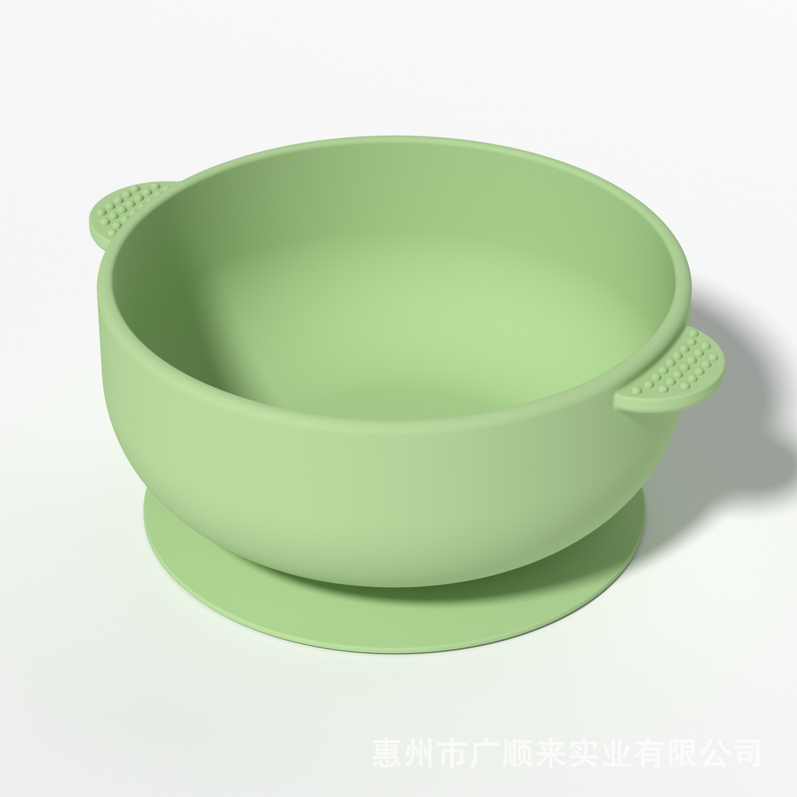 산모 및 유아용 실리콘 이중 귀 흡입 컵 그릇 [아보카도 그린]