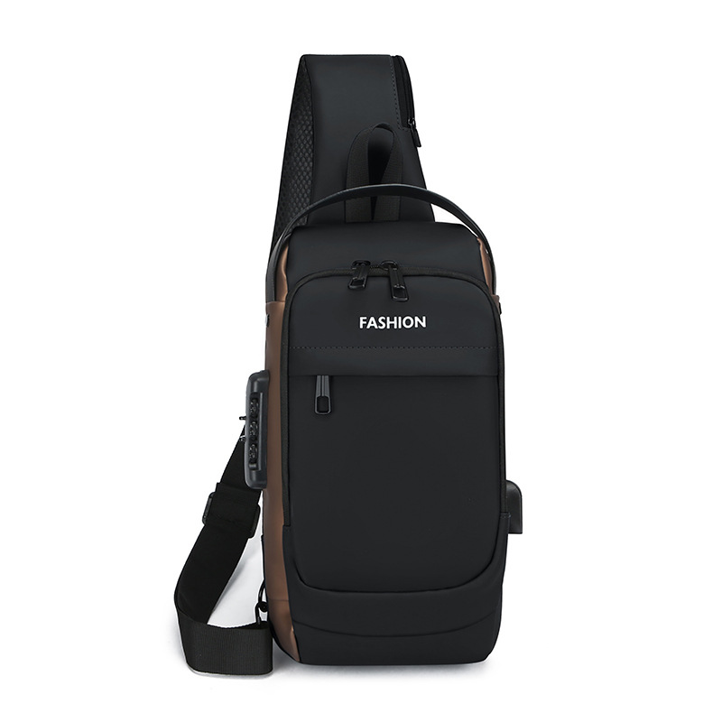 Nuevo bolso de pecho anti-robo de bloqueo de código para hombres fuera de negocios bolso de hombro de mano de gran capacidad bolso deportivo casual