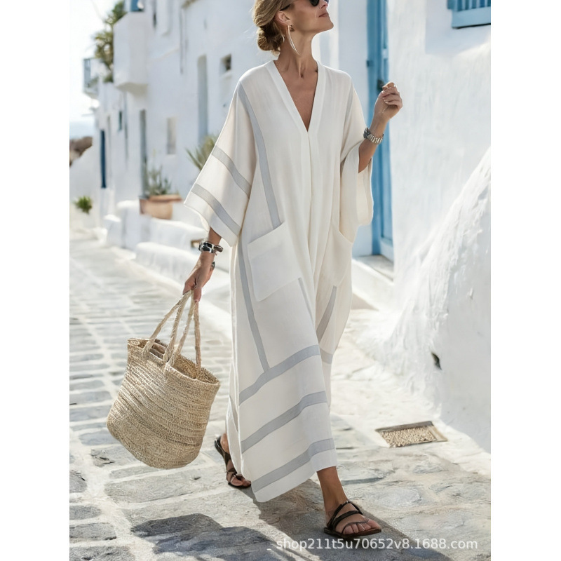 2026 Cross-Border European and American Bohemian Style Women's Dress for Beach Vacation Fashion Printed Kaftan Long Dress 2026 Cross-Border European and American Bohemian Style Women's Dress for Beach Vacation Fashion Printed Kaftan Long Dress