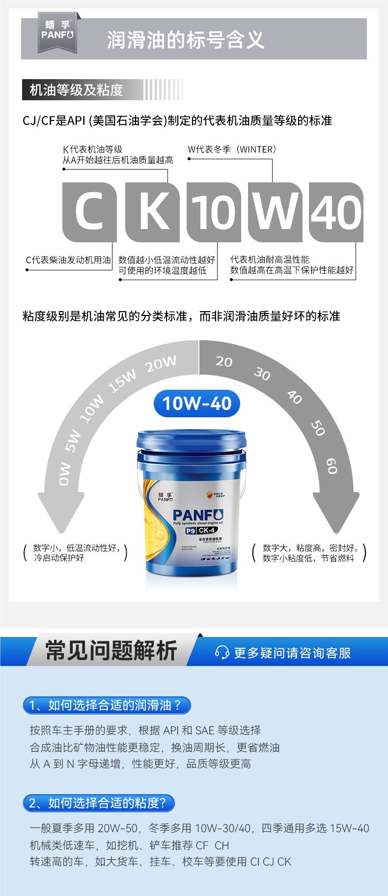 Pangfu Genuine Diesel Engine Oil, Fully Synthetic Engine Oil for Micro-tiller, Truck, Forklift, Large 18-liter Container