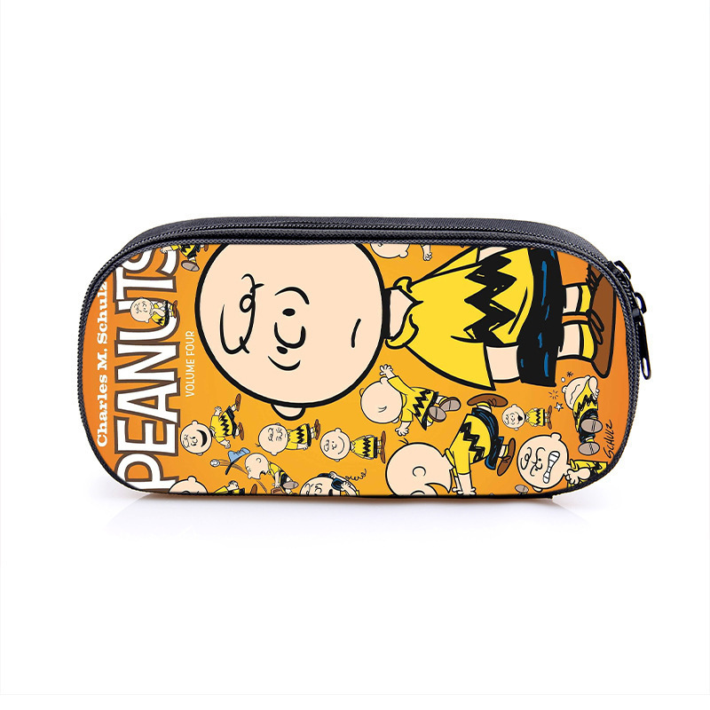 Nuevo Snoopy transfronterizo bolsas de lápiz de gran capacidad creativas caja de papelería de dibujos animados de alto valor de la cara caja de lápiz para estudiantes de primaria